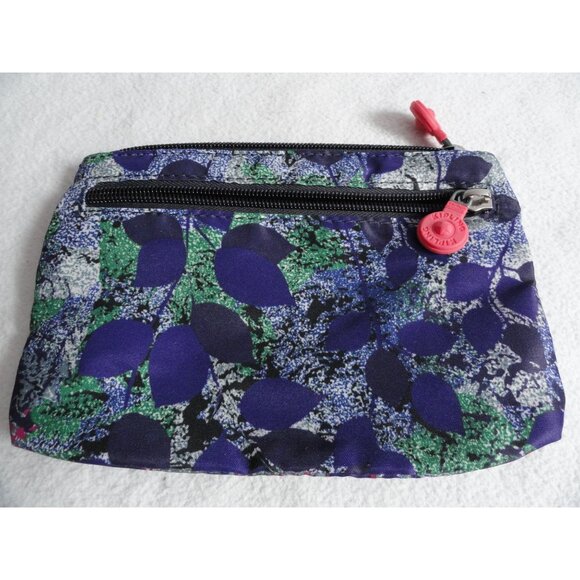 Kipling Purple Leaf Print Small Zippered Pouch - Picture 4 of 4